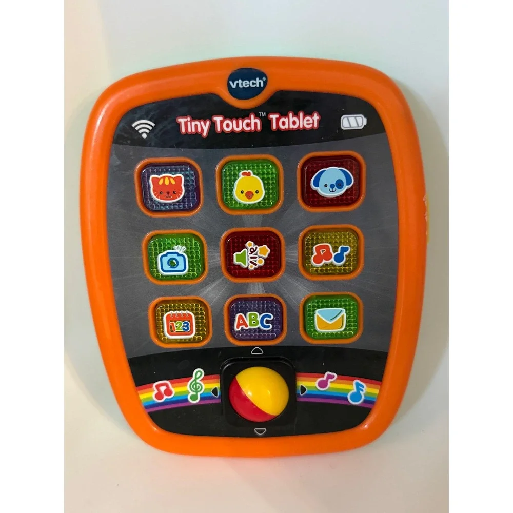 VTech Tiny Touch Tablet Orange Learning Toy Light Up Music Numbers Letters Works
